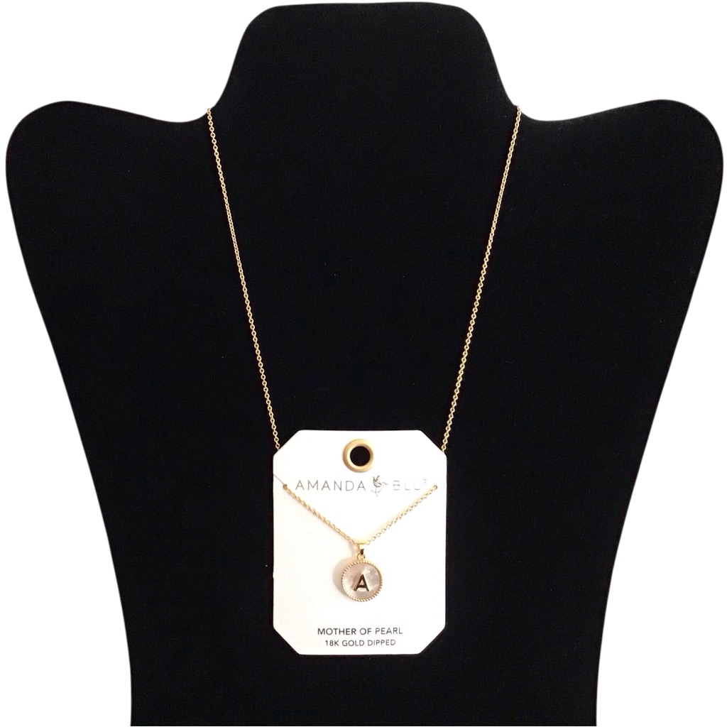 18 K Gold Dipped Mother Of Pearl Amanda Blu Gold Necklace